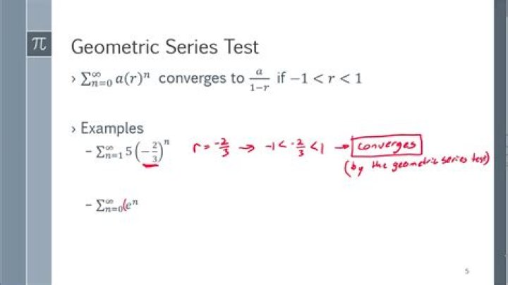 Determine if the following geometric series convers or diverges. If it converges, what is it's sum?