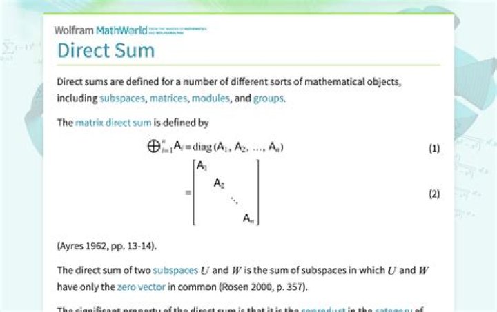 Direct sum of vector spaces, symbol