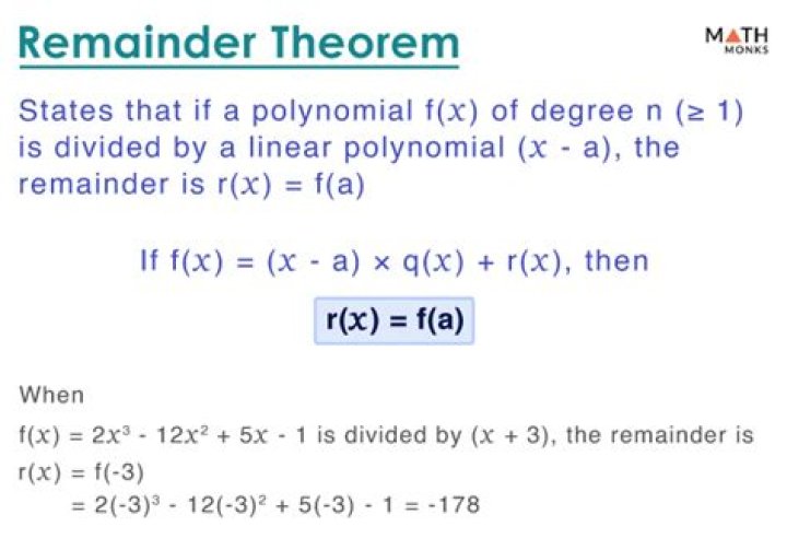 Find remainder of polynomial division