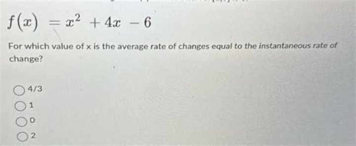 For which value of $x$ is the average rate of change equal to the instantaneous rate of change?