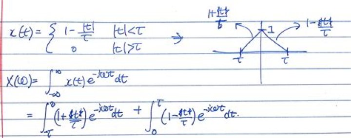 Fourier transform of a triangular pulse