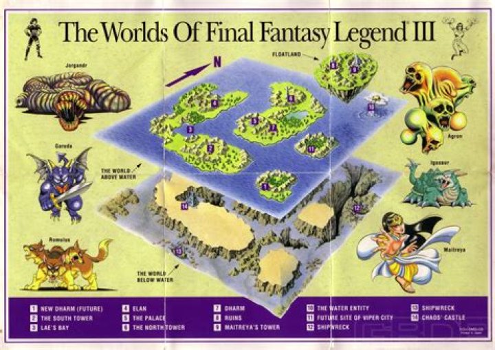 How are enemies placed in Final Fantasy Legend III?