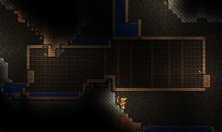 How do I destroy the wooden blocks of underground rooms?