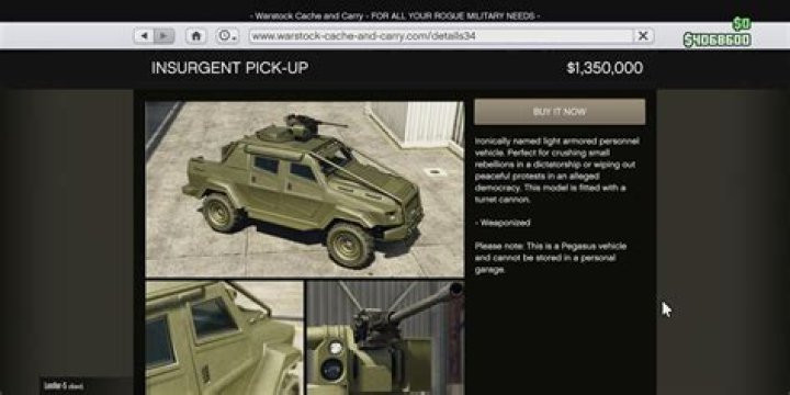 how do I get the insurgent pick-up as a personal vehicle