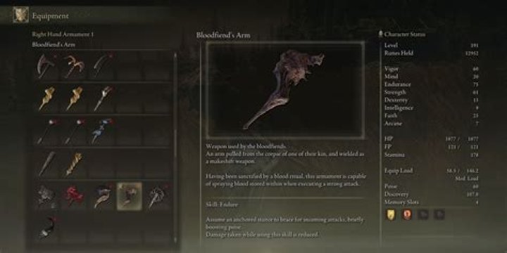 How do I know what stat requirements for a weapon are?