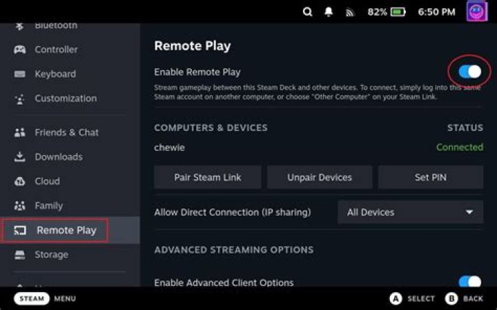 Is there a way to force a direct connection for Steam remote play from outside of the host pcs network?