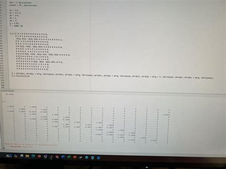 Matrix is singular to working precision