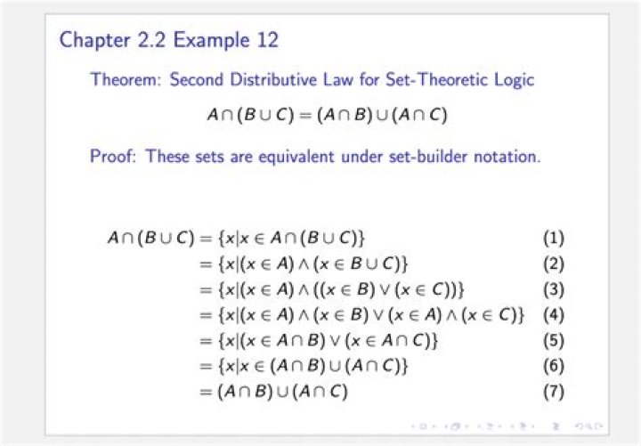 Prove distributive law of sets