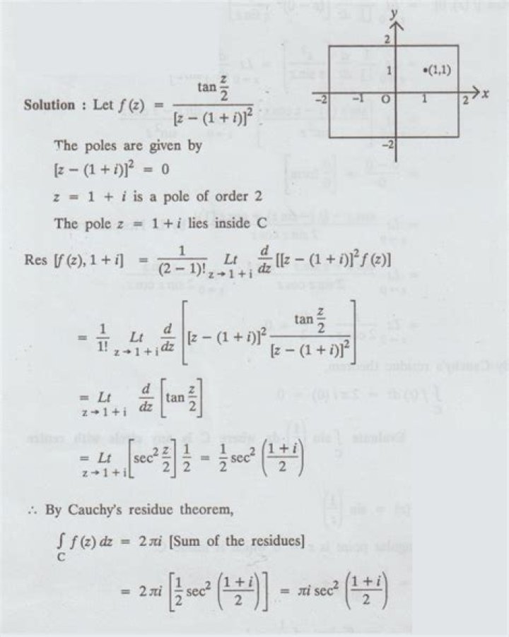 Residue theorem, double pole, sinh.