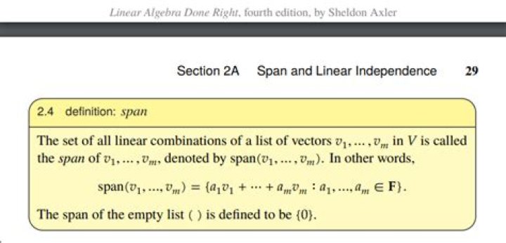 The definition of span