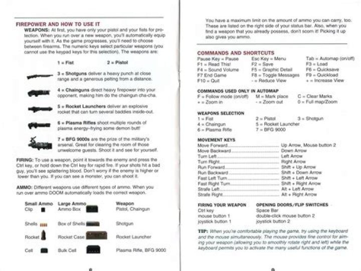 What are the original controls of Doom (1993)?