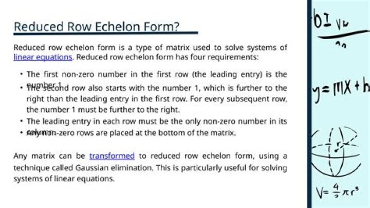 What is "special" about row echelon form?