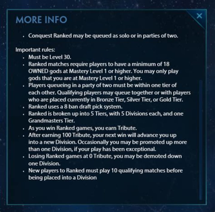 What is the criteria for entering ranked matches?