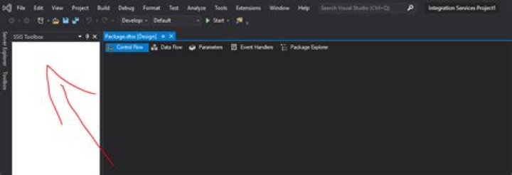 Why is my SSIS toolbox empty in Visual Studio 2019 community?